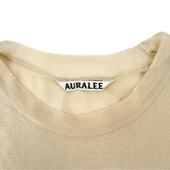 Auralee Super High Gauge Sheer Rib Tank Top - Beige Tan Layering Tank Top - Picture 4 of 9